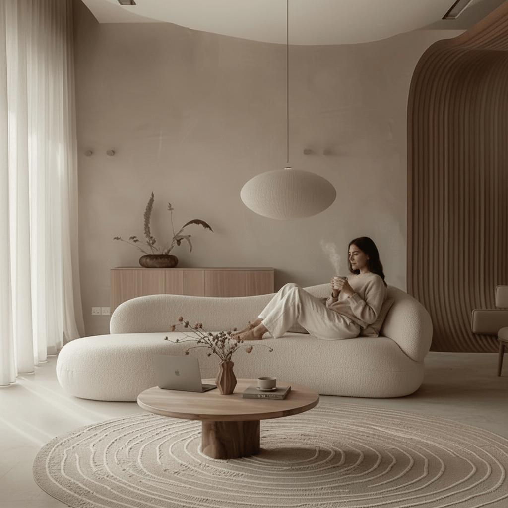 Home Atelier Mink Performance Boucle Curve Sofa