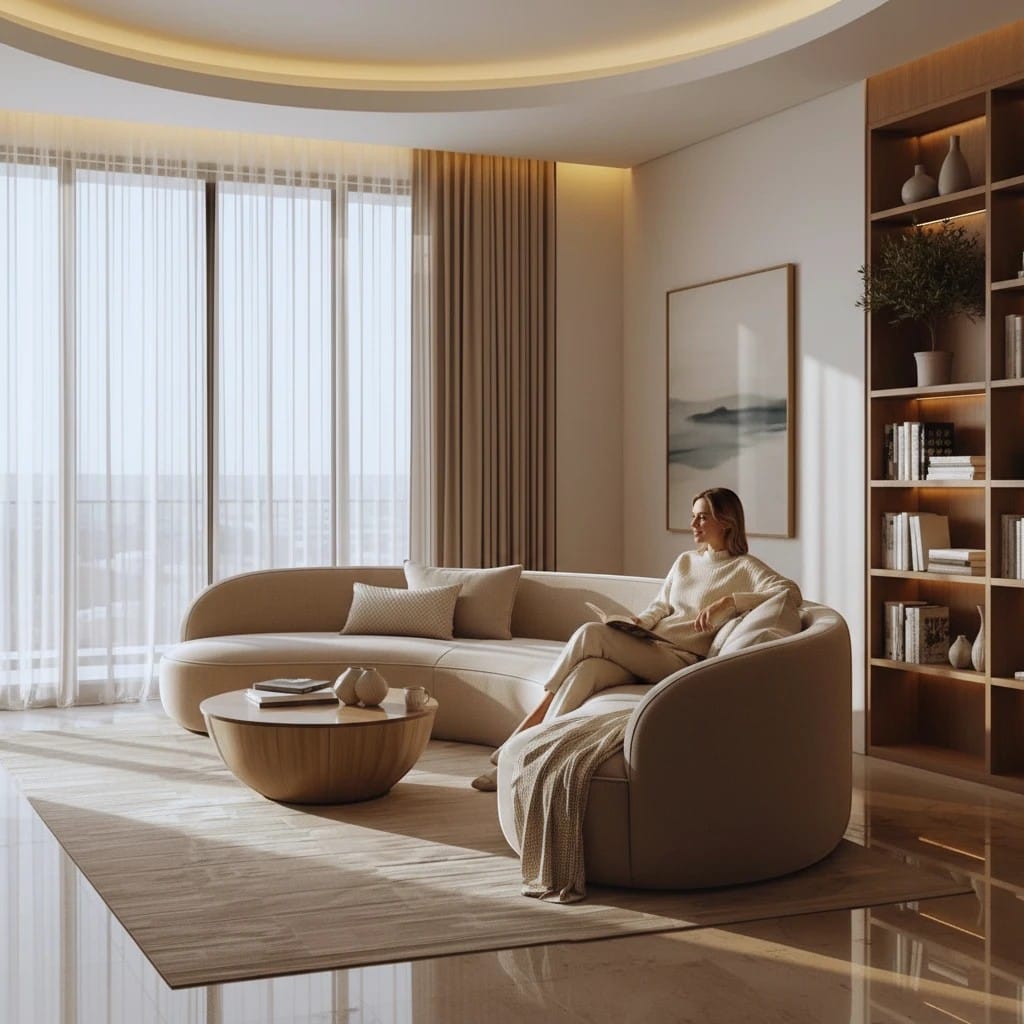Home Atelier Modern Curved Living Room Sofa