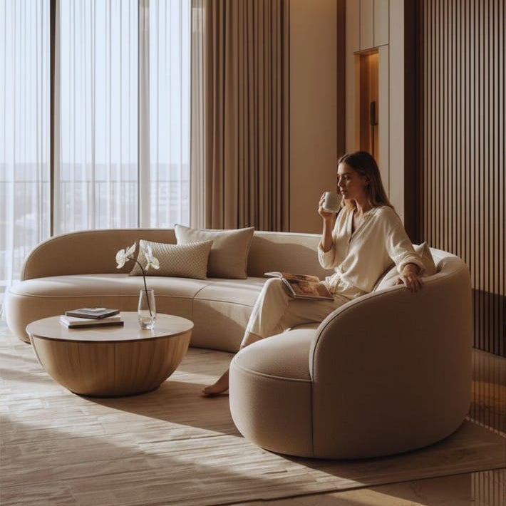 Home Atelier Modern Curved Living Room Sofa