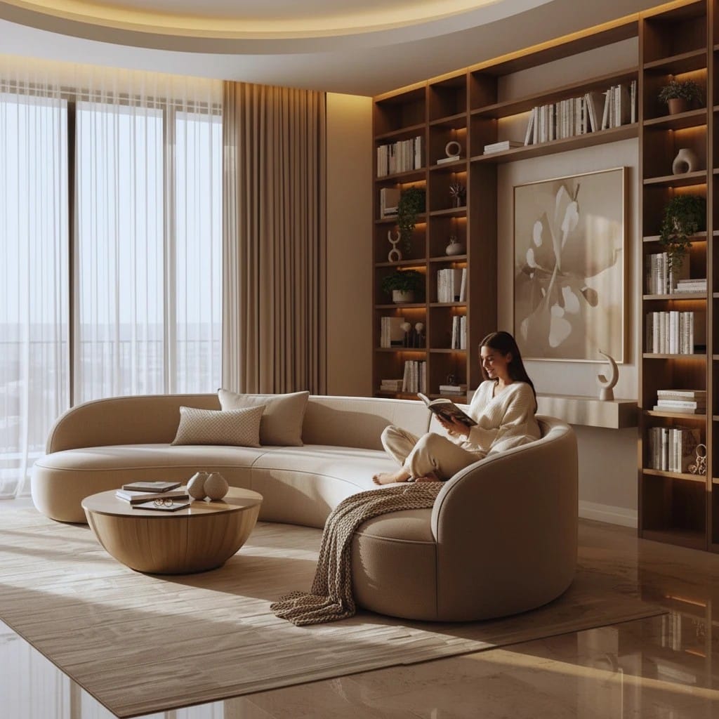 Home Atelier Modern Curved Living Room Sofa