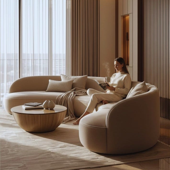 Home Atelier Modern Curved Living Room Sofa