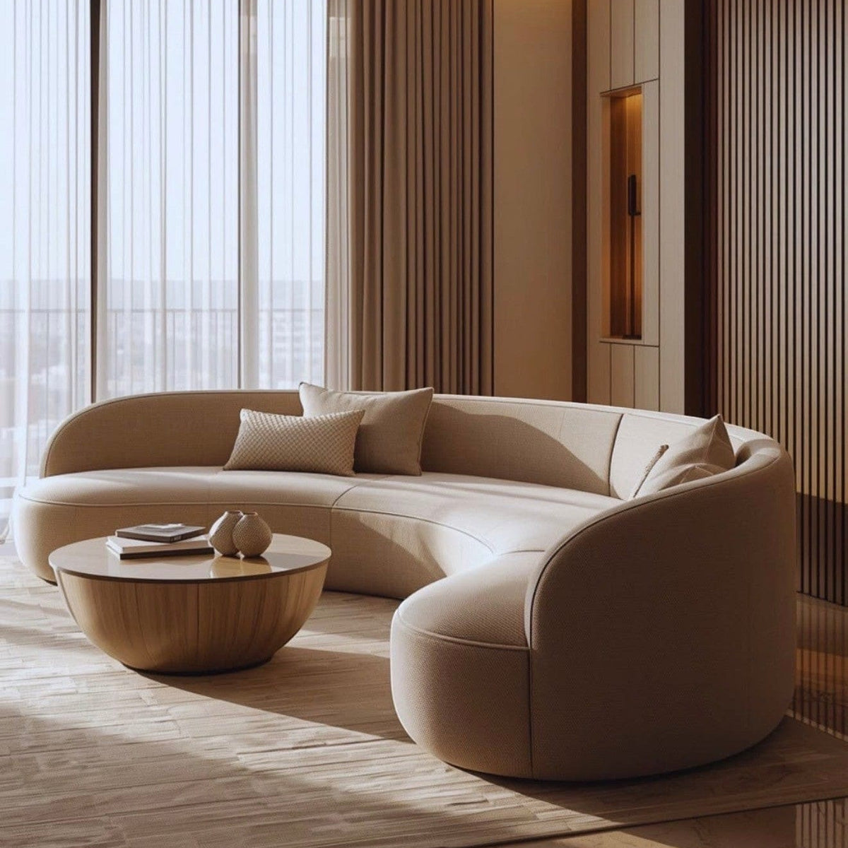 Home Atelier Modern Curved Living Room Sofa