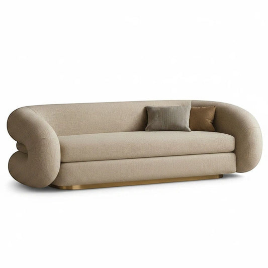 Home Atelier Modern Curved Upholstered Living Room Sofa