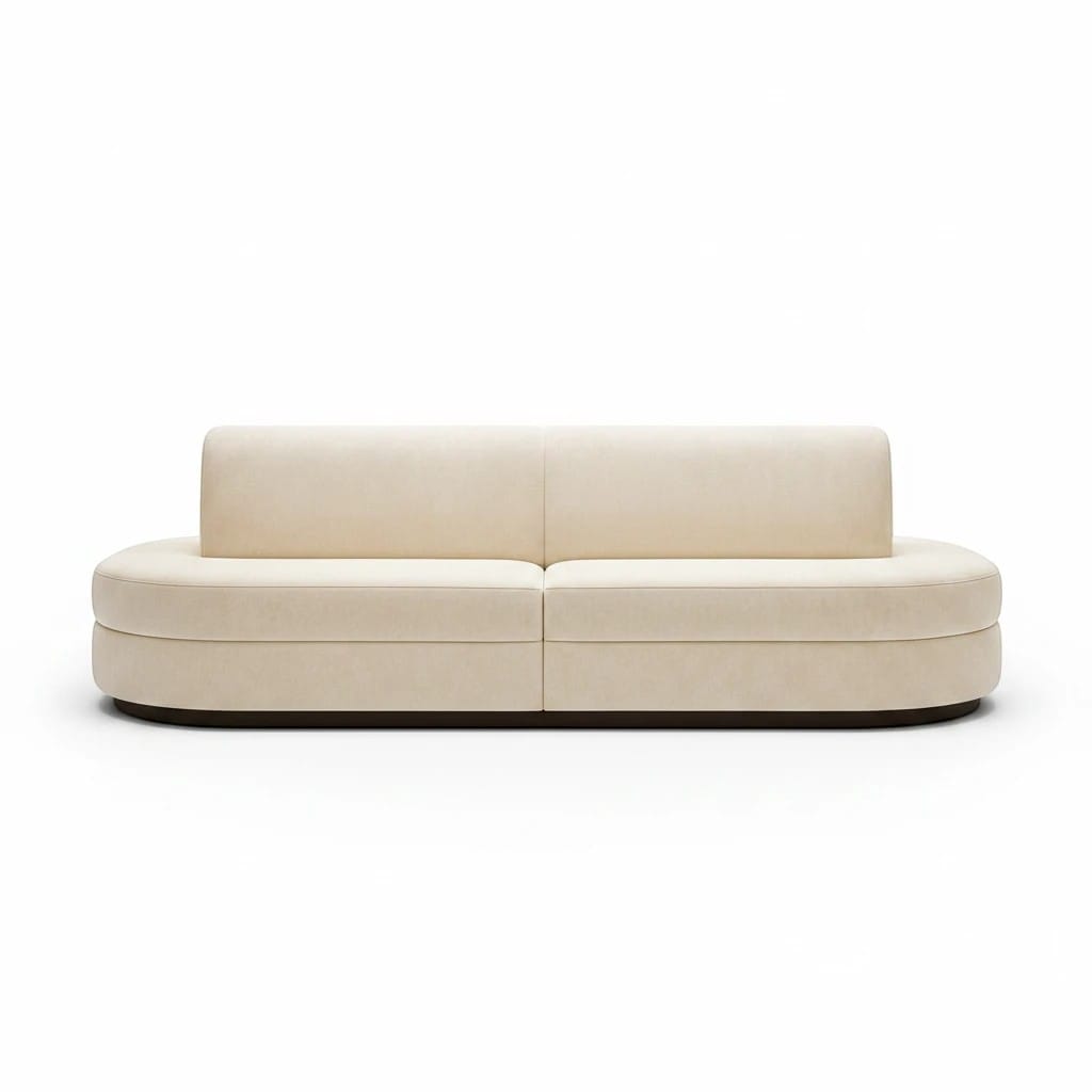 Home Atelier Modern Curved Upholstered Lounge Sofa