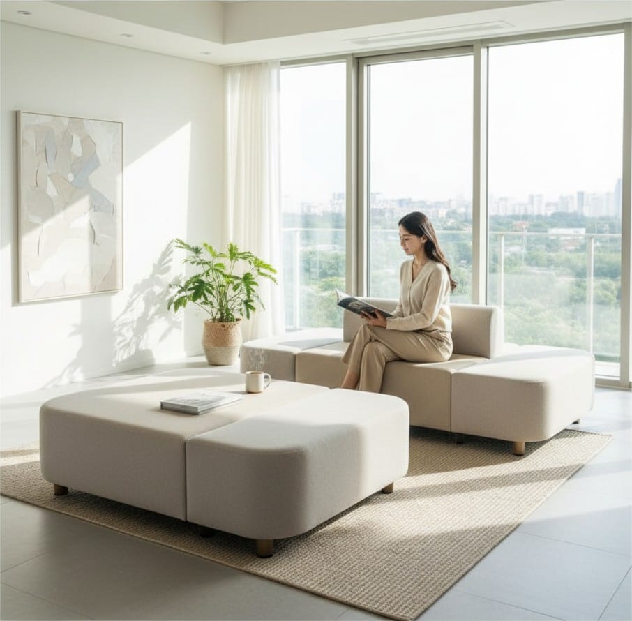 Home Atelier Modern Modular Upholstered Lounge Sofa Bench