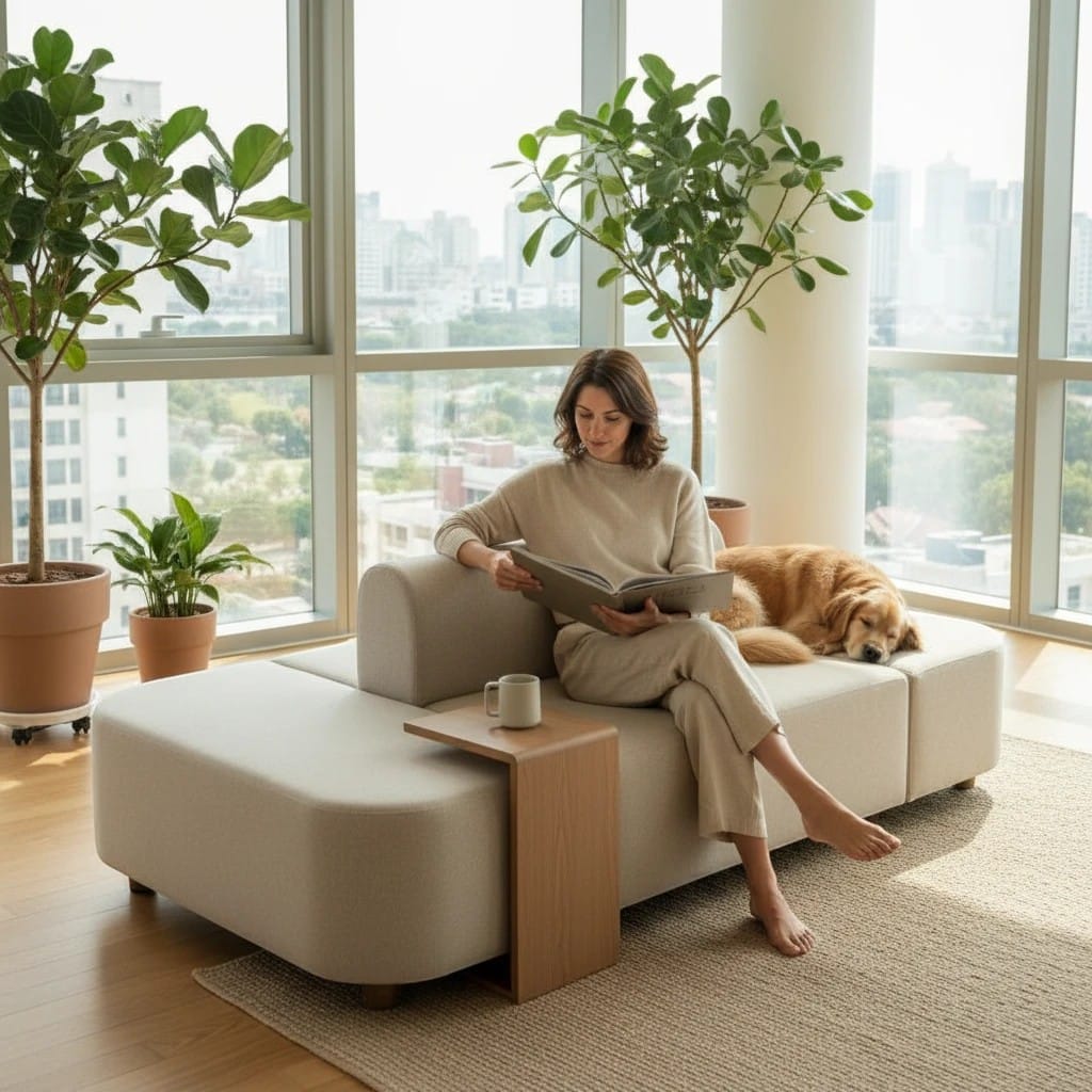 Home Atelier Modern Modular Upholstered Lounge Sofa Bench