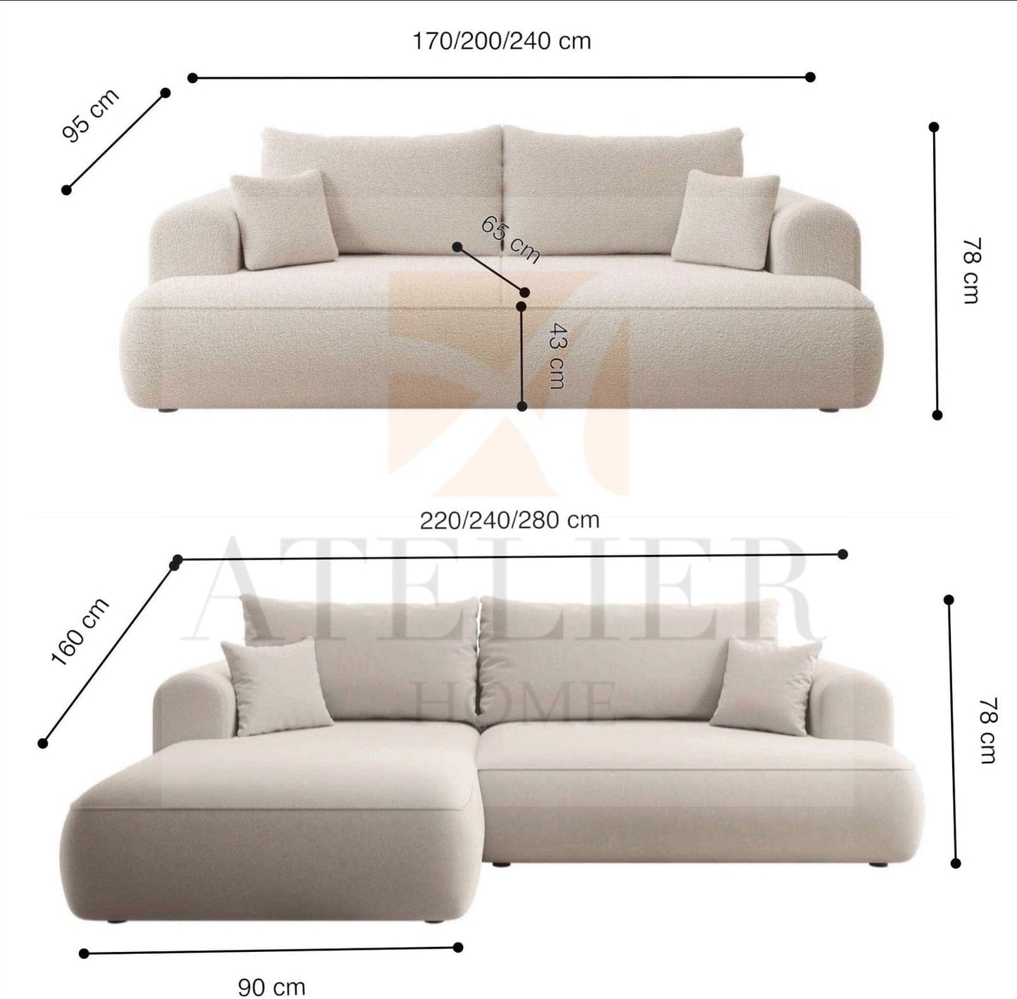 Home Atelier Mona Performance Boucle Sofa