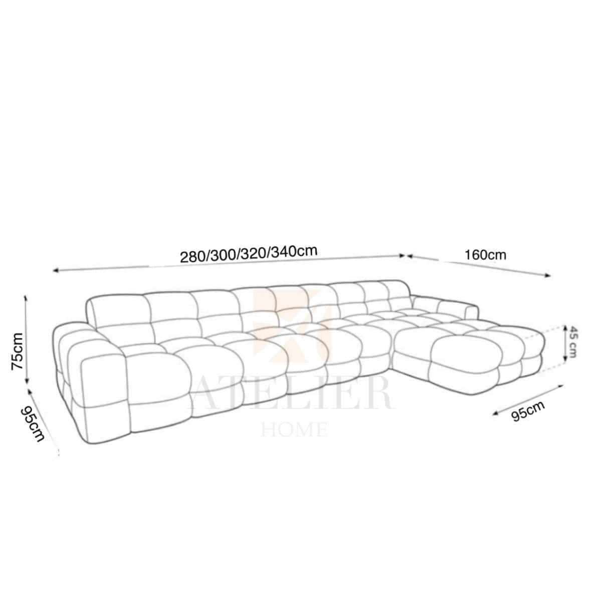 Home Atelier Monet Scratch Resistant Sectional Sofa