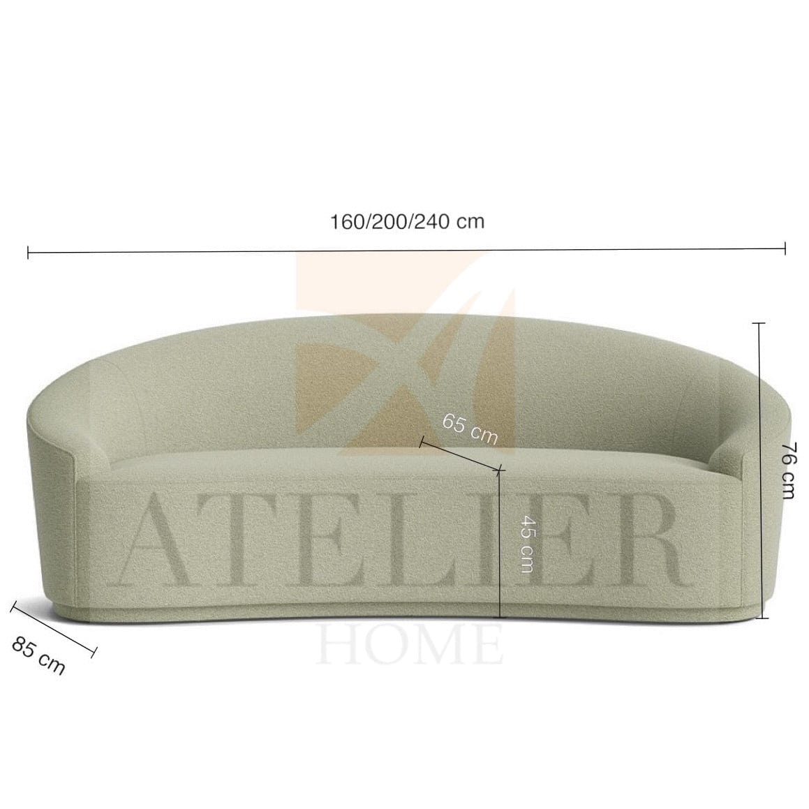 Home Atelier Morisa Performance Boucle Curve Sofa