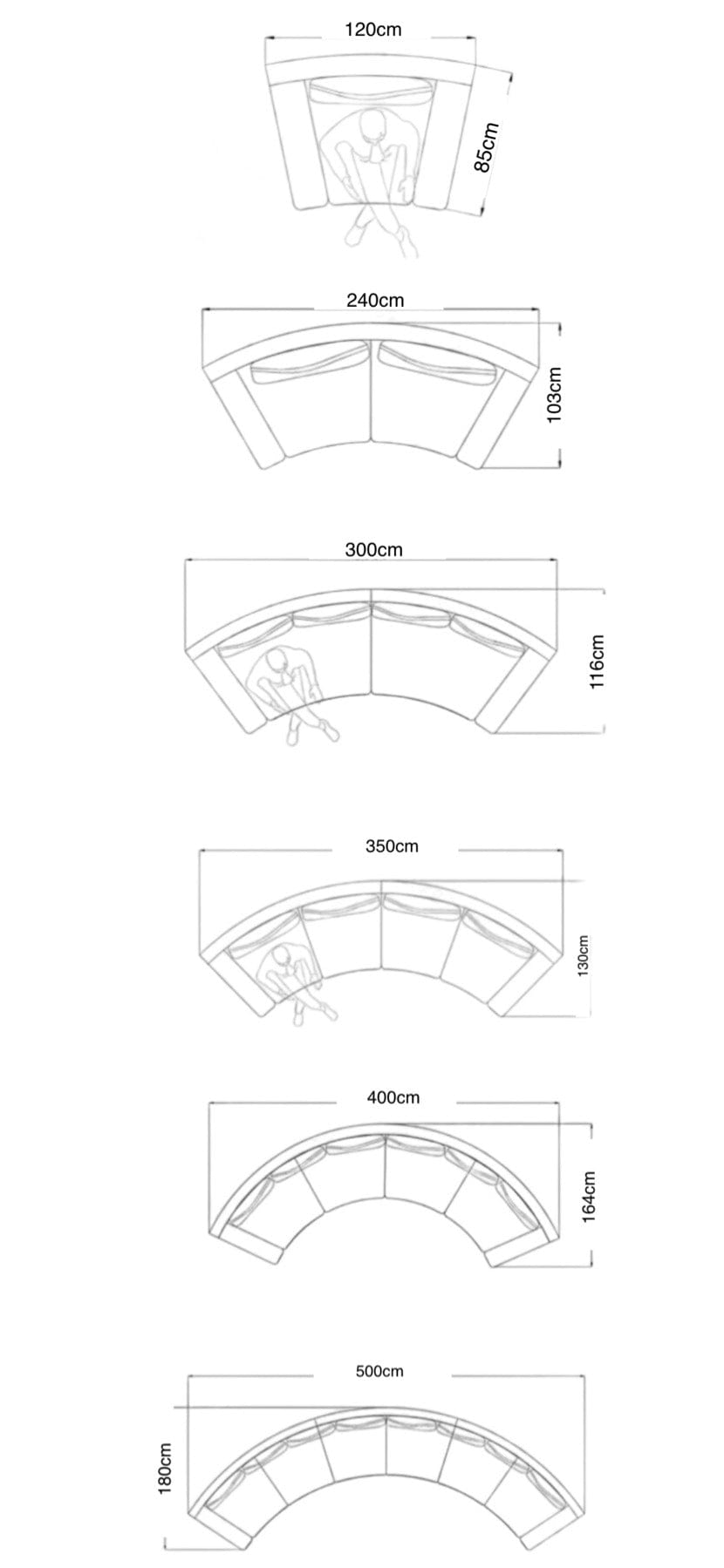 Home Atelier Naomi Sectional Curve Sofa