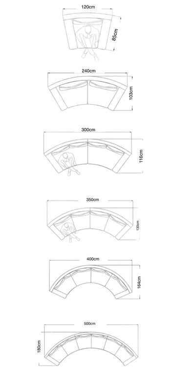 Home Atelier Naomi Sectional Curve Sofa