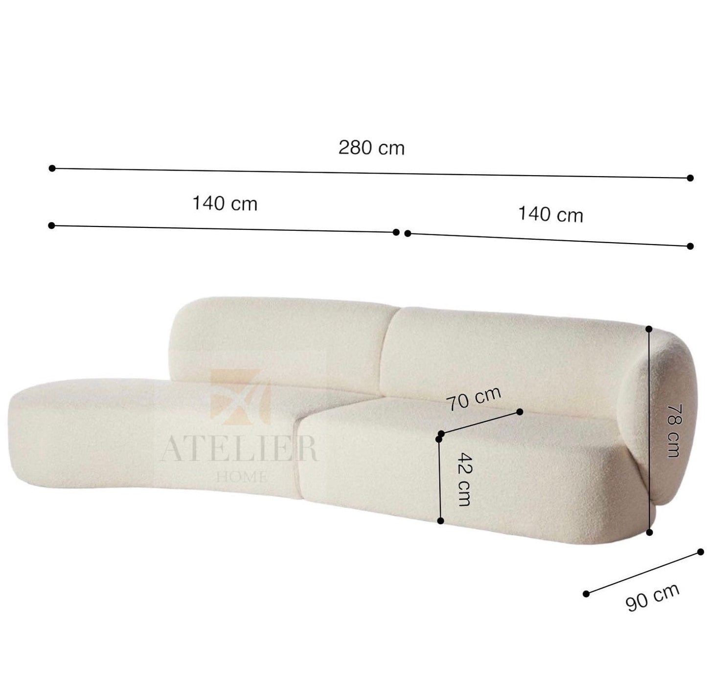 Home Atelier Natalia Performance Boucle Curve Sofa