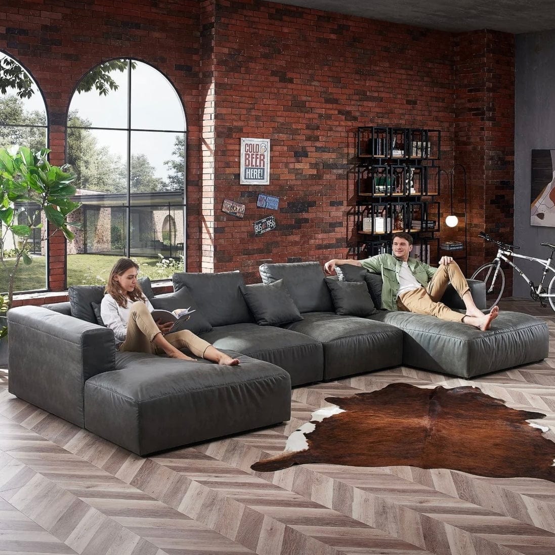 Nathan Modular Premium Leather Sofa for Media Rooms