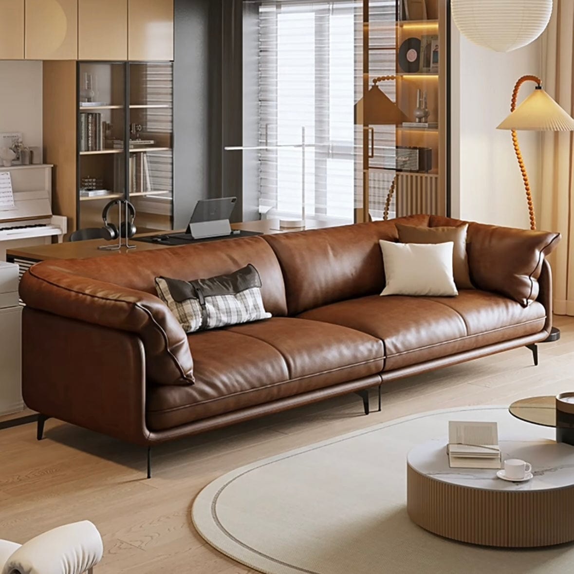 Home Atelier Navin Leather Sectional Sofa