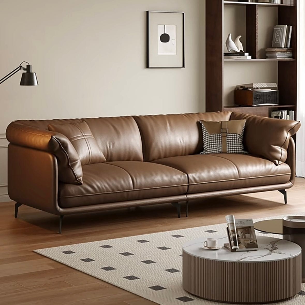 Home Atelier Navin Leather Sectional Sofa