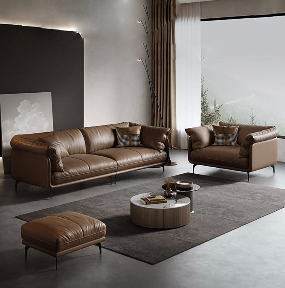 Home Atelier Navin Leather Sectional Sofa