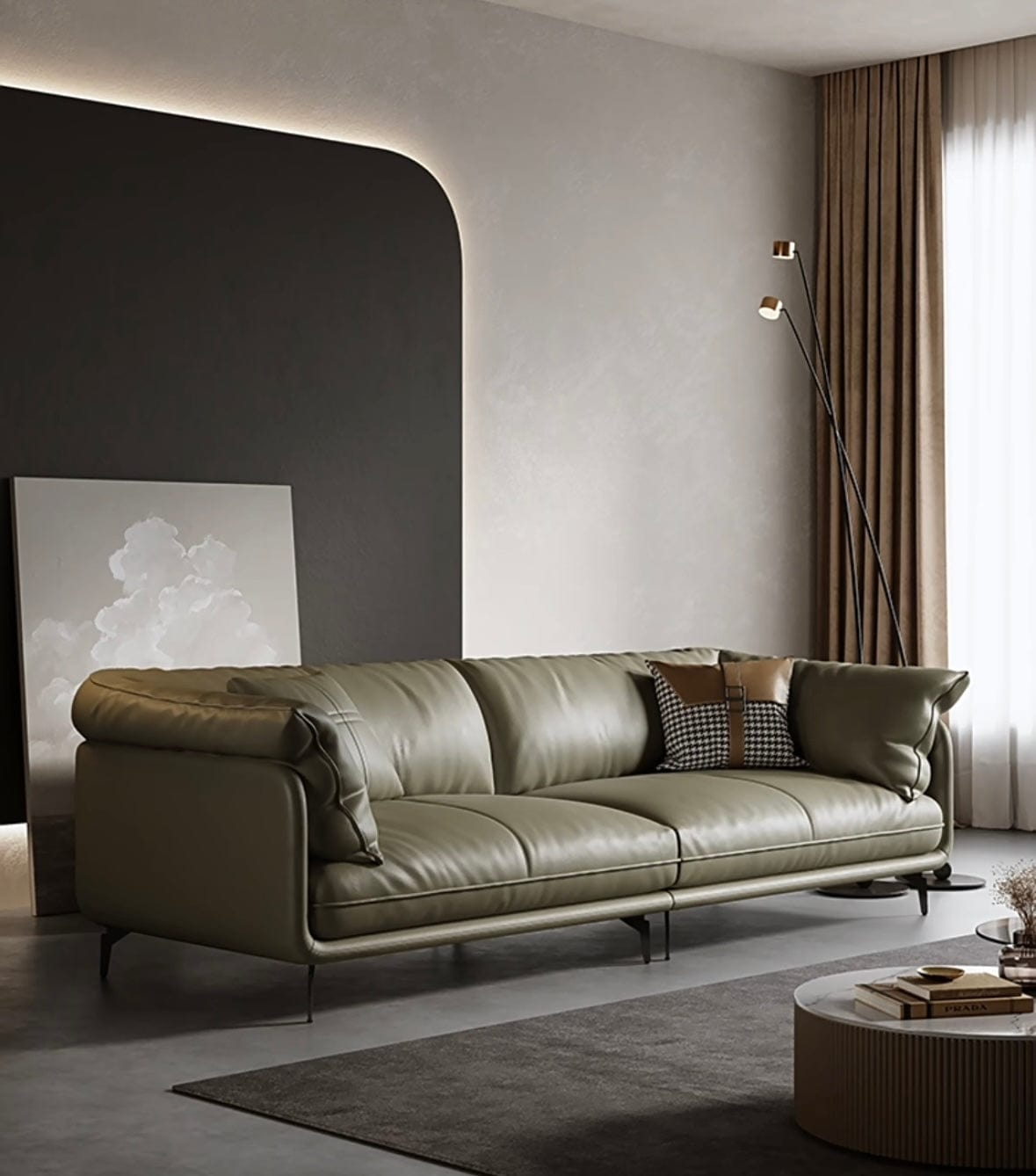 Home Atelier Navin Leather Sectional Sofa