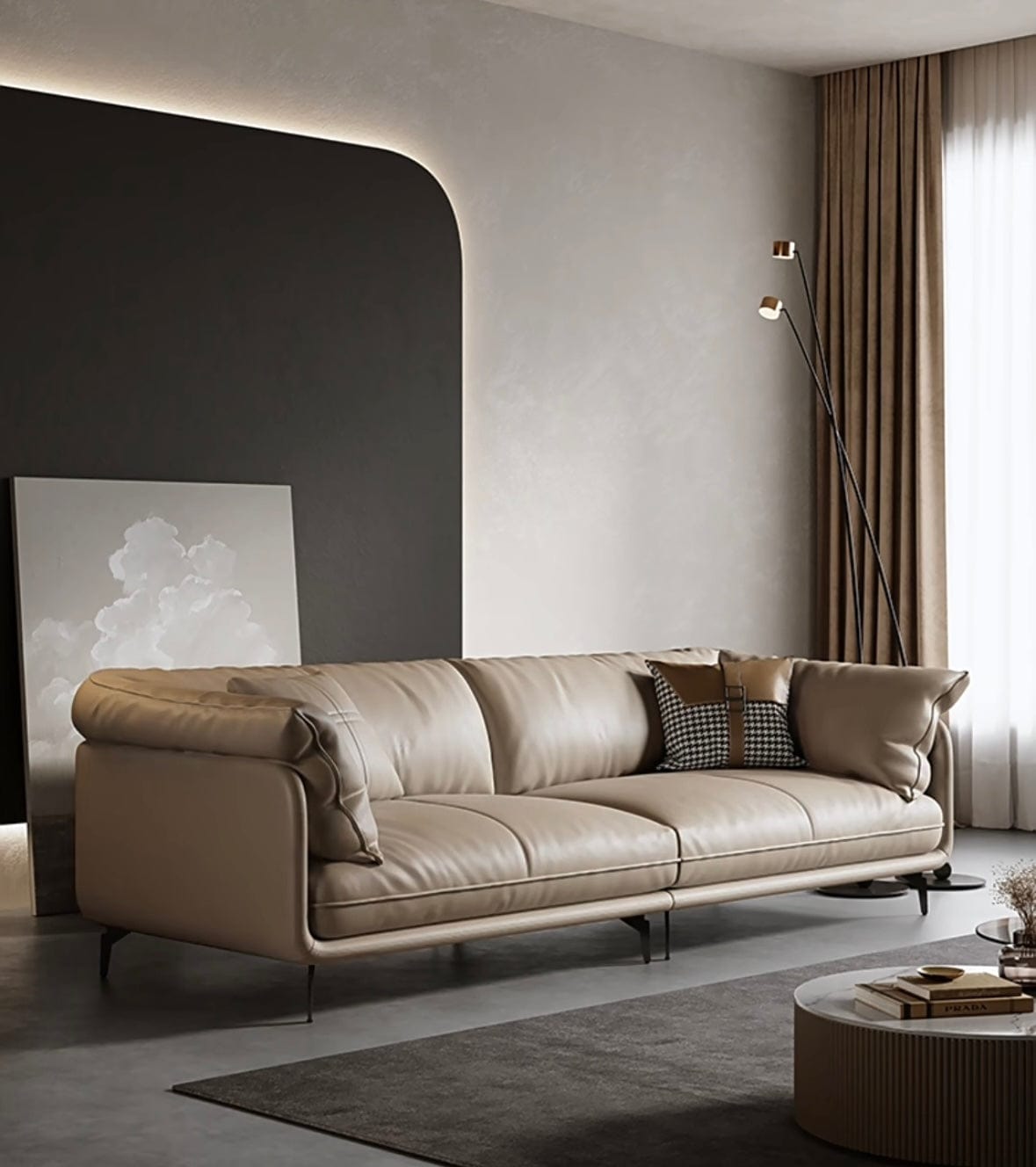 Home Atelier Navin Leather Sectional Sofa