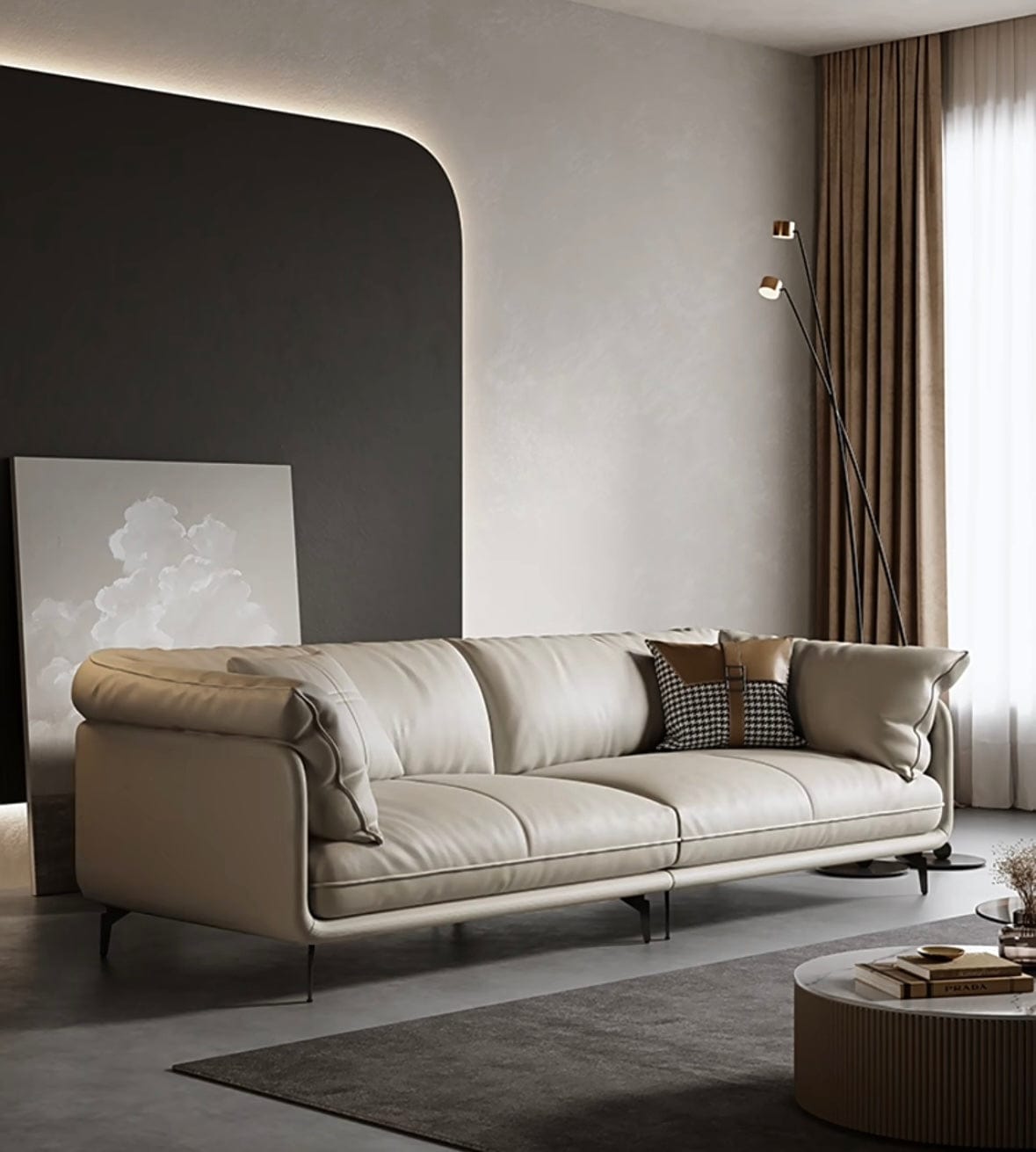 Home Atelier Navin Leather Sectional Sofa