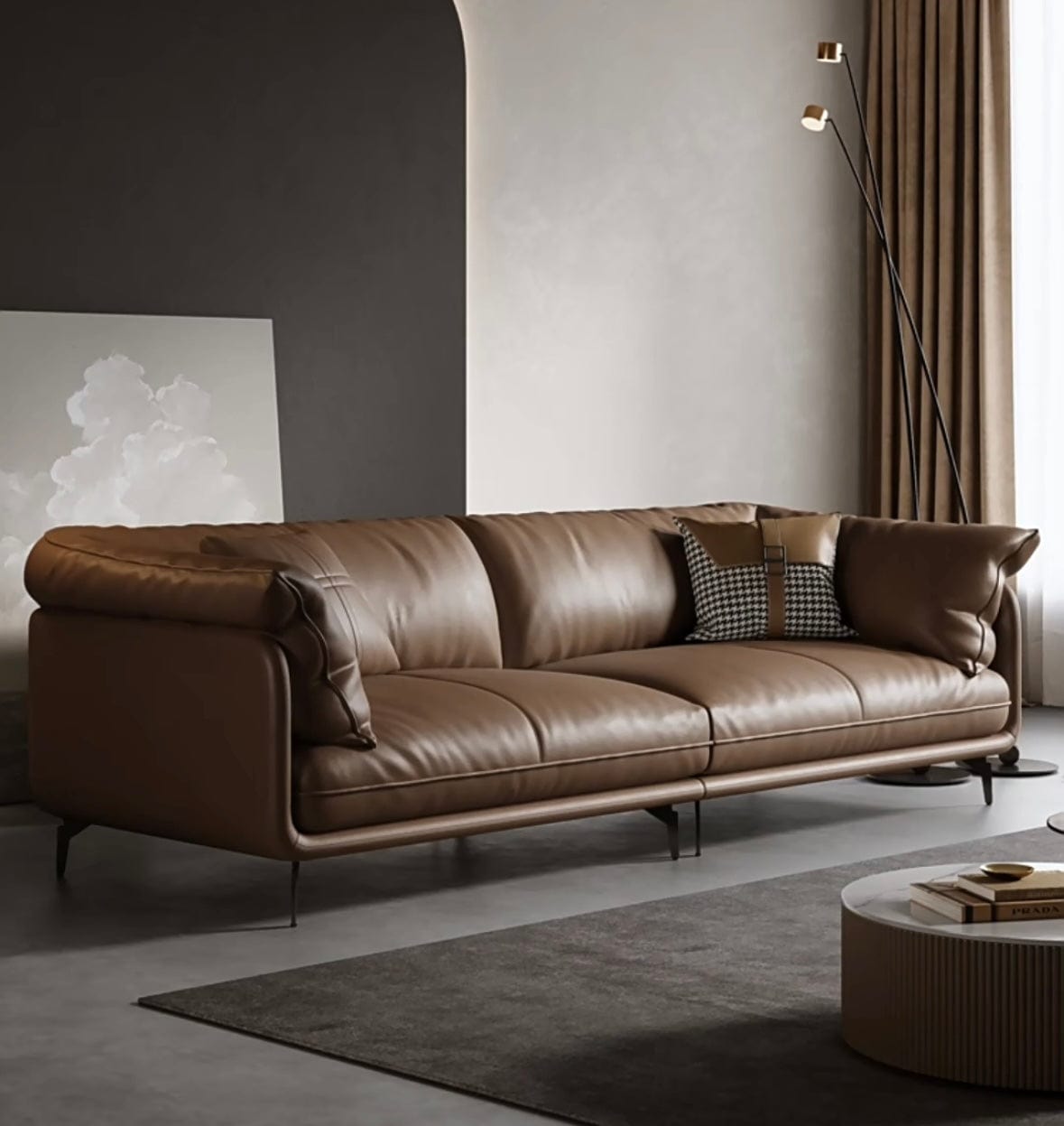 Home Atelier Navin Leather Sectional Sofa