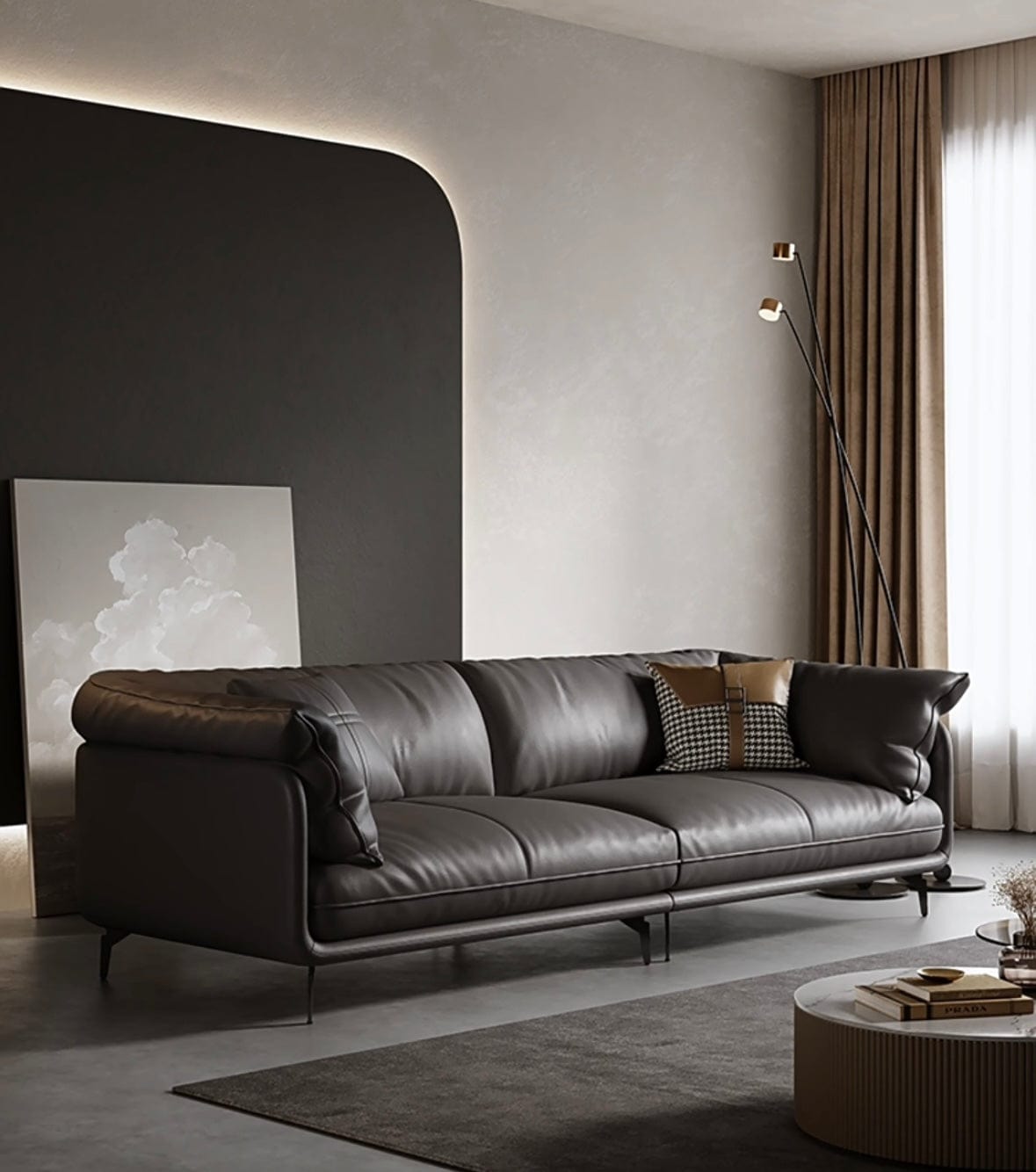 Home Atelier Navin Leather Sectional Sofa