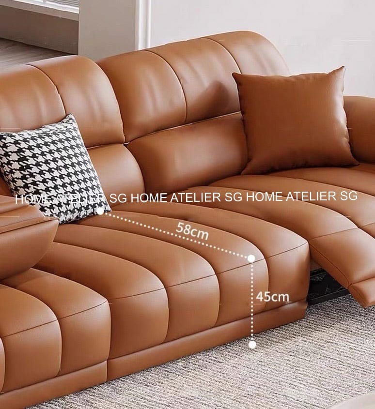 Home Atelier Nelson Leather Electric Recliner Sofa