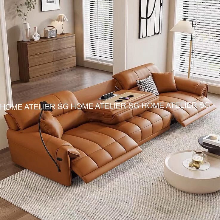 Home Atelier Nelson Leather Electric Recliner Sofa