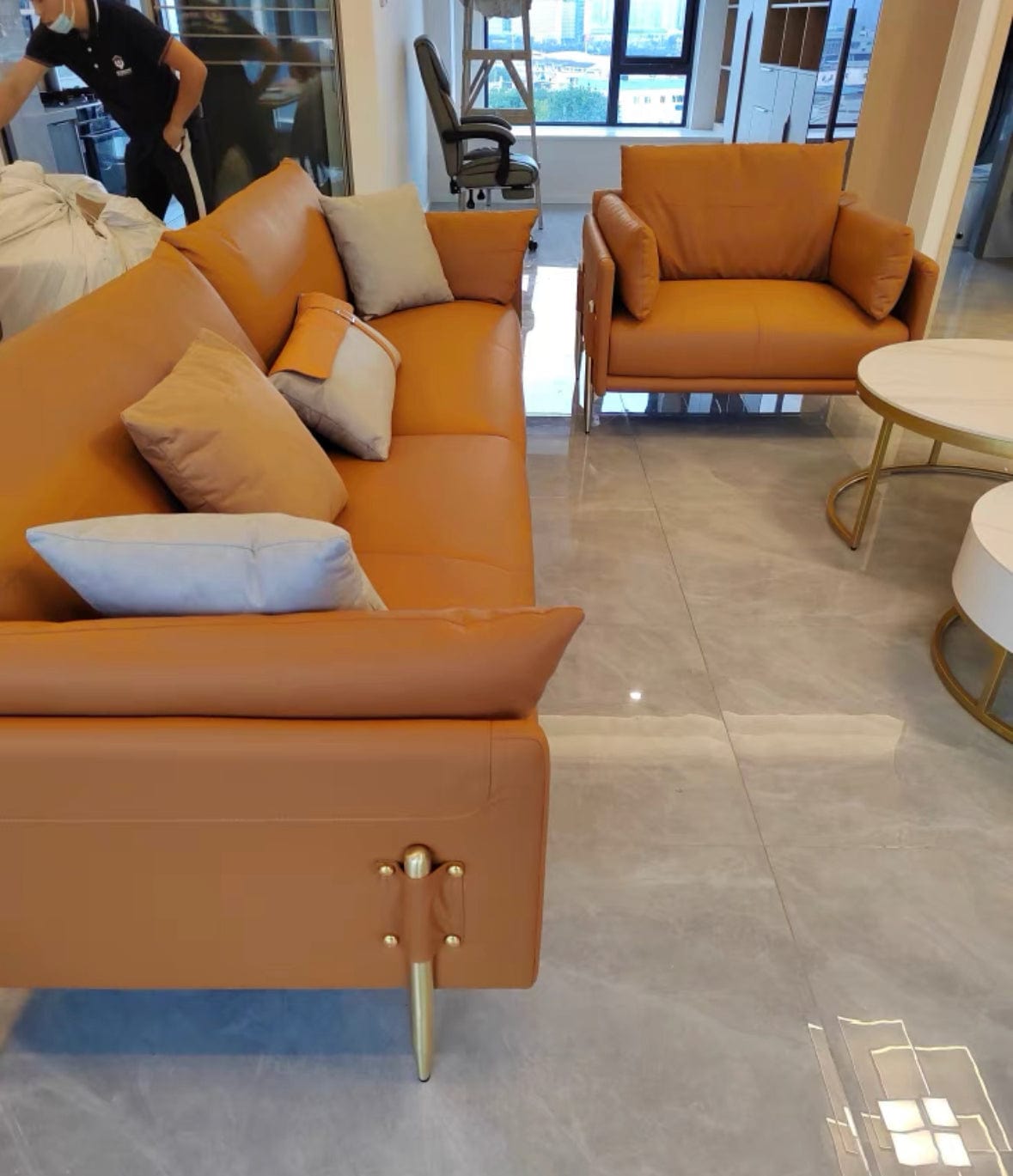 Home Atelier Newton Genuine Leather Sofa