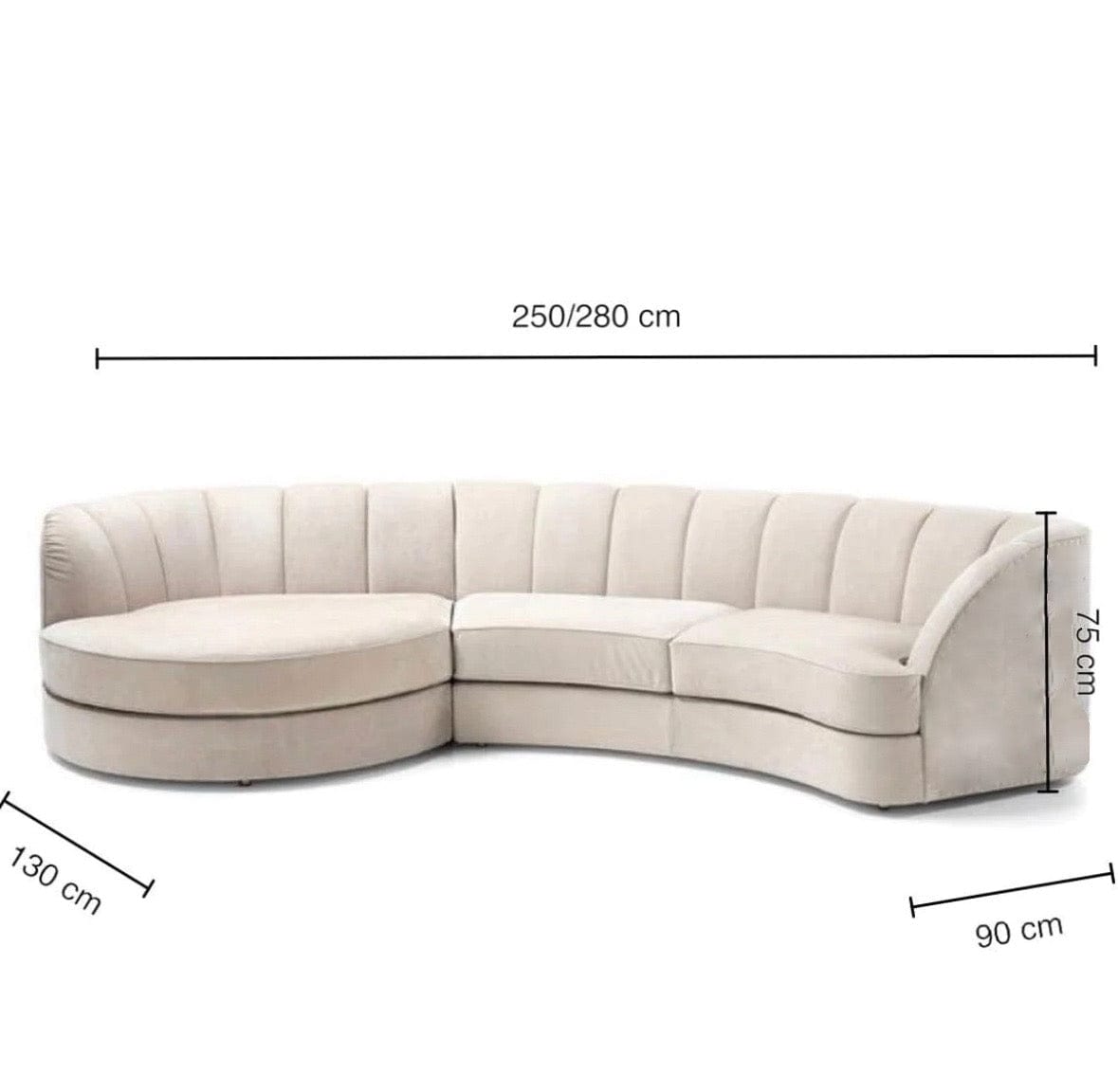 Home Atelier Nicholas Sectional Curve Chaise Sofa