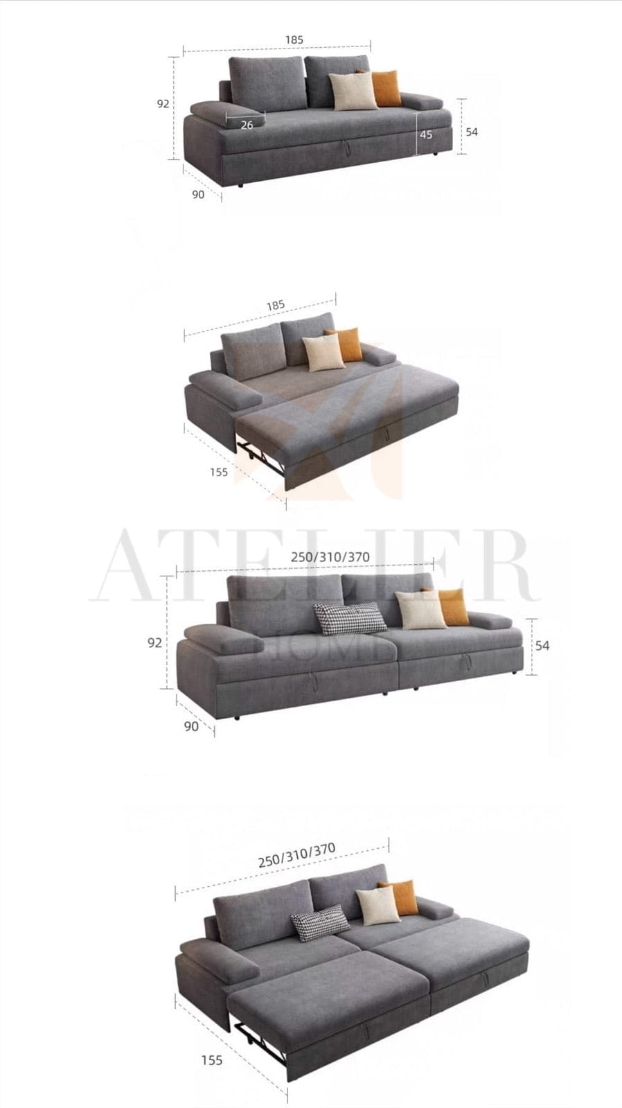 Home Atelier Nick Scratch Resistant Sofa Bed