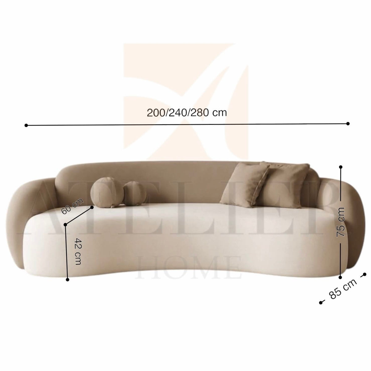 Home Atelier Nicola Scratch Resistant Curve Sofa