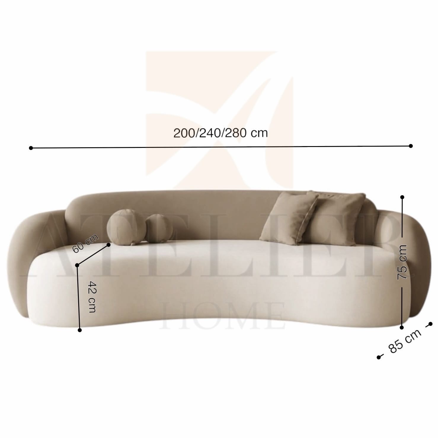 Home Atelier Nicola Scratch Resistant Curve Sofa