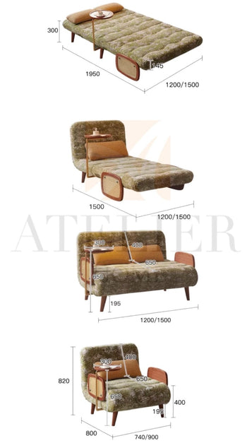 Home Atelier Noelle Foldable Sofa Bed with Coffee Table