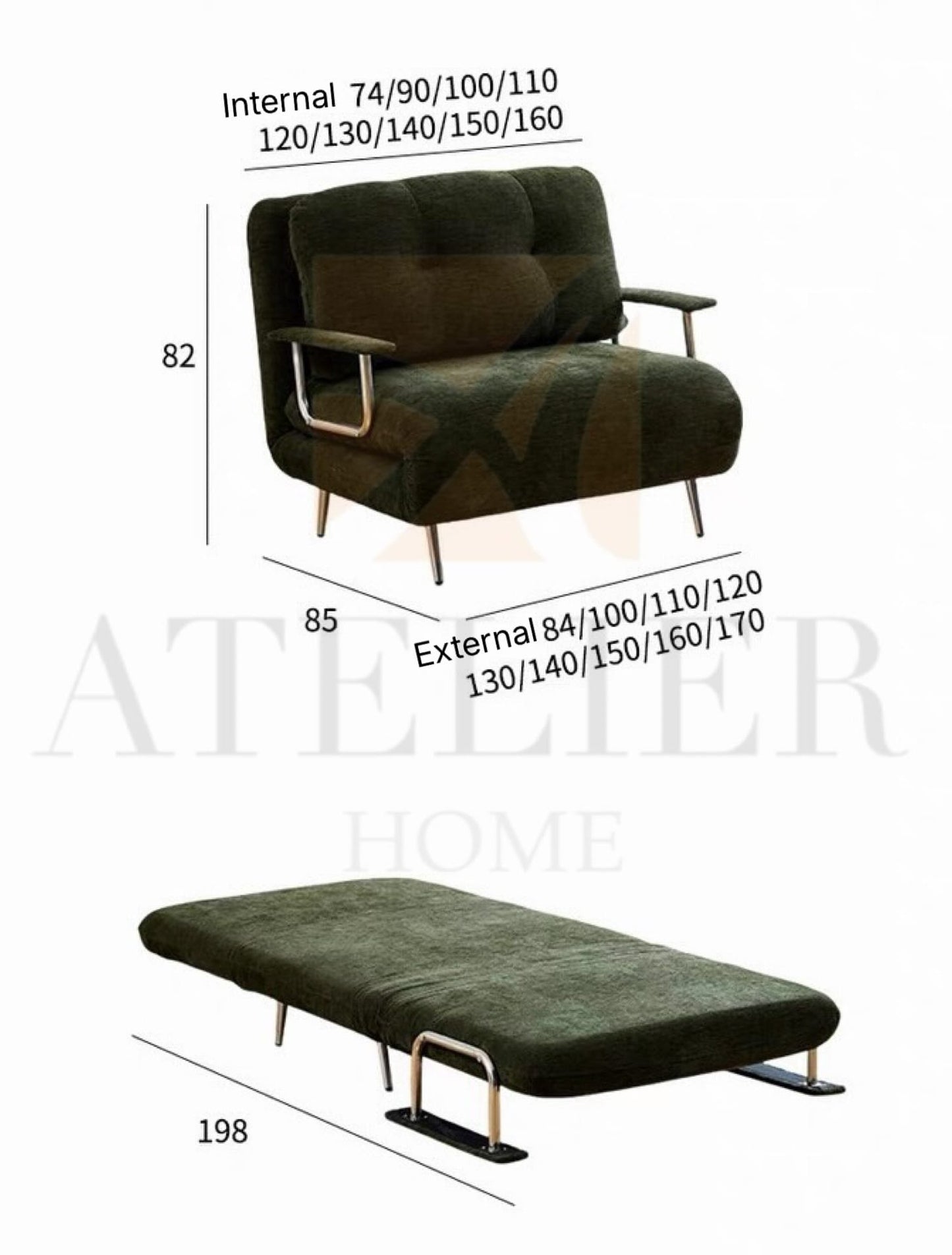 Home Atelier Opus Foldable Sofa Bed (Copy 4)