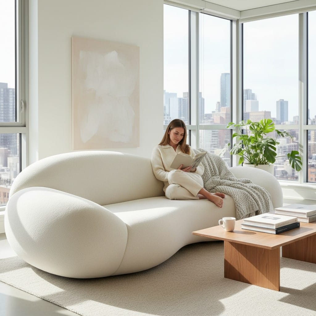 Home Atelier Organic Sculptural Curved Living Room Sofa