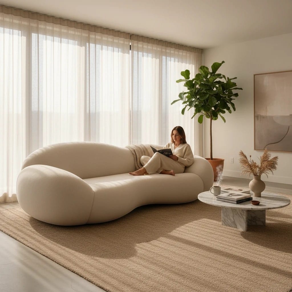 Home Atelier Organic Sculptural Curved Living Room Sofa