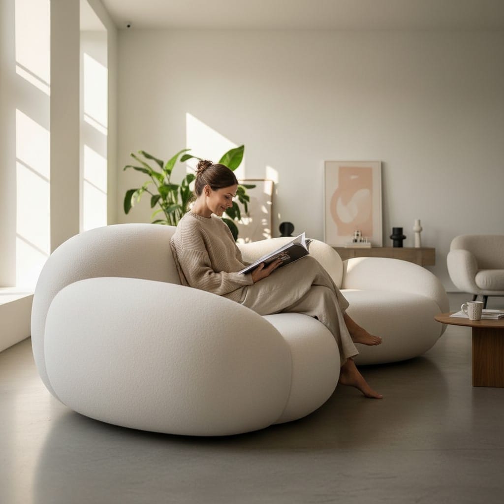 Home Atelier Organic Sculptural Curved Living Room Sofa