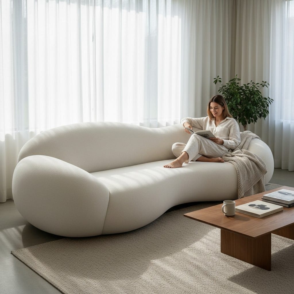 Home Atelier Organic Sculptural Curved Living Room Sofa