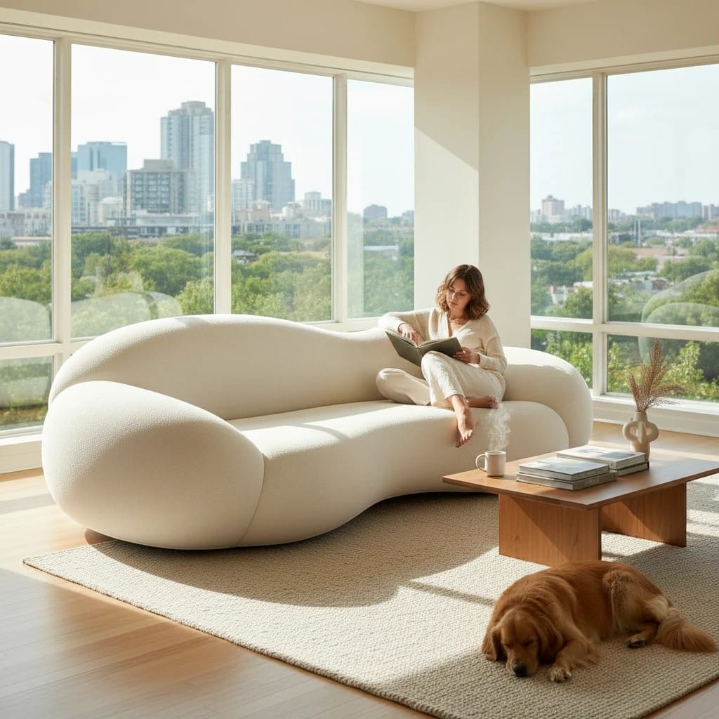 Home Atelier Organic Sculptural Curved Living Room Sofa