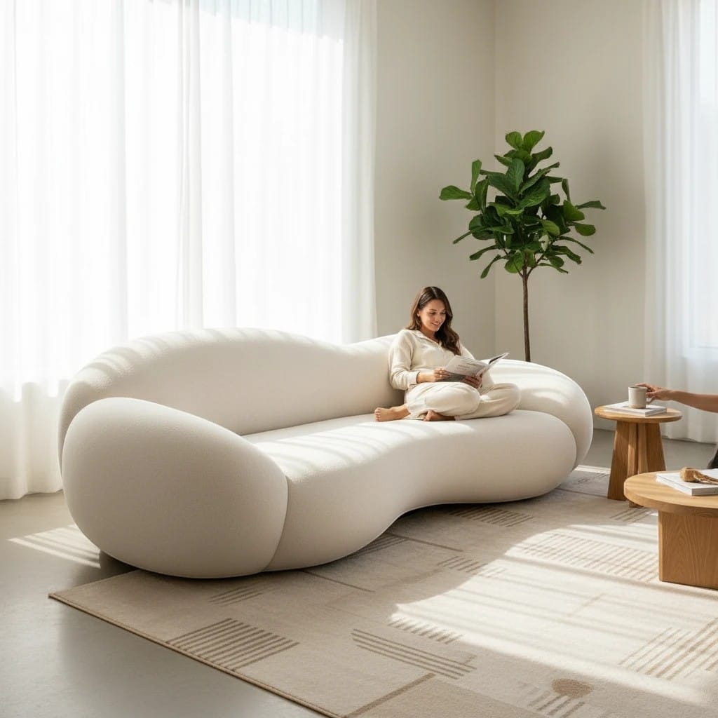 Home Atelier Organic Sculptural Curved Living Room Sofa