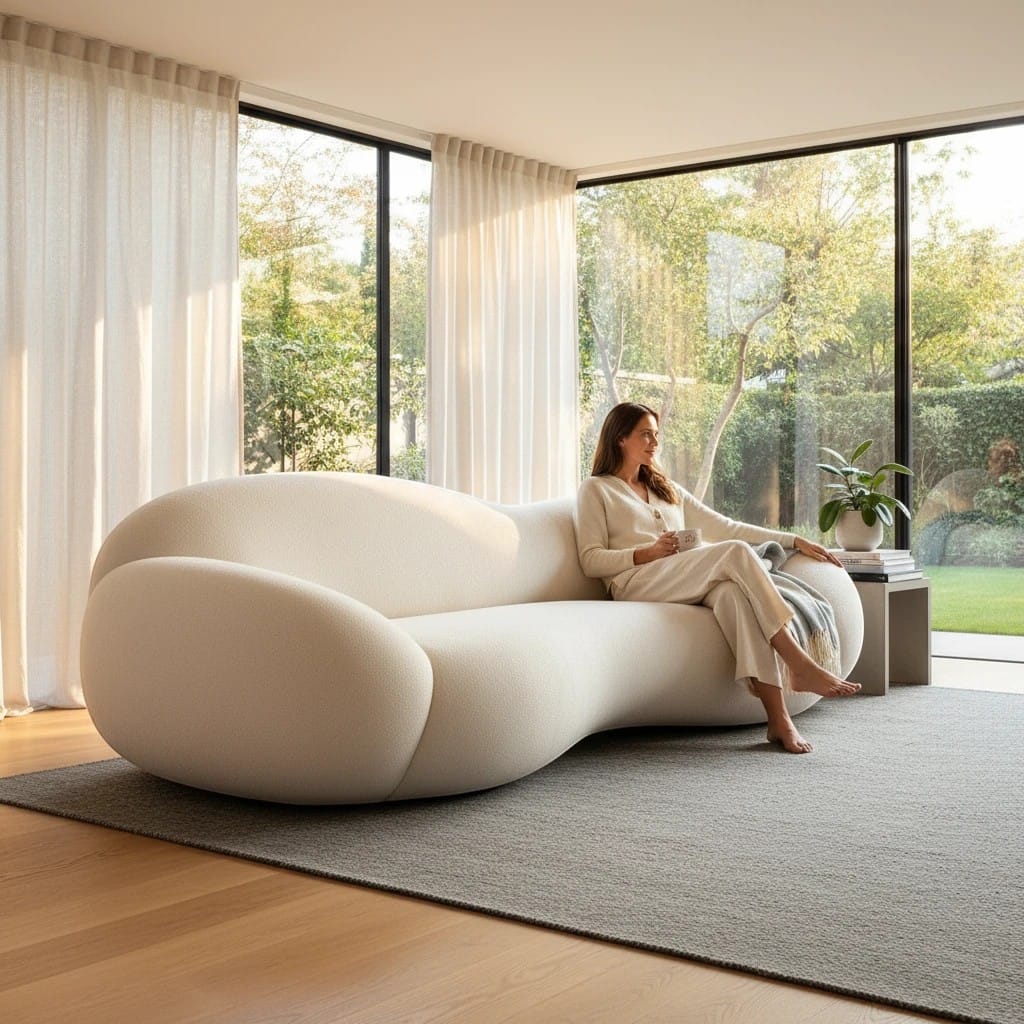 Home Atelier Organic Sculptural Curved Living Room Sofa