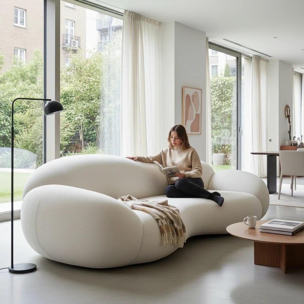 Home Atelier Organic Sculptural Curved Living Room Sofa