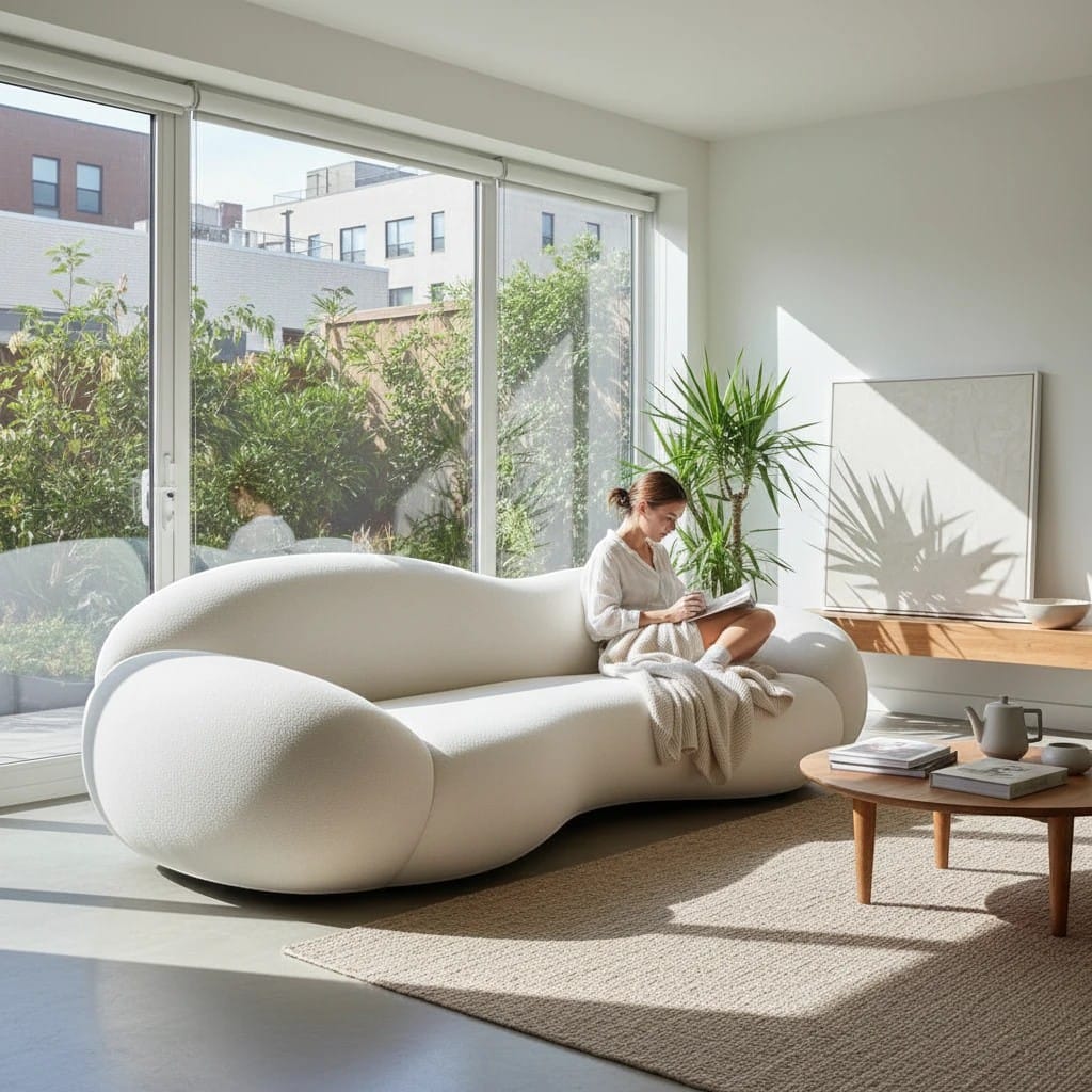 Home Atelier Organic Sculptural Curved Living Room Sofa