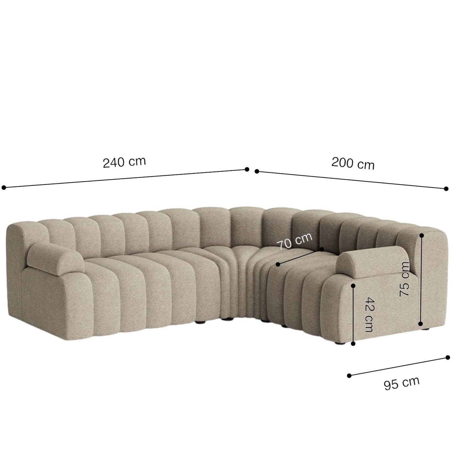 Home Atelier Osria Sectional Curve Sofa