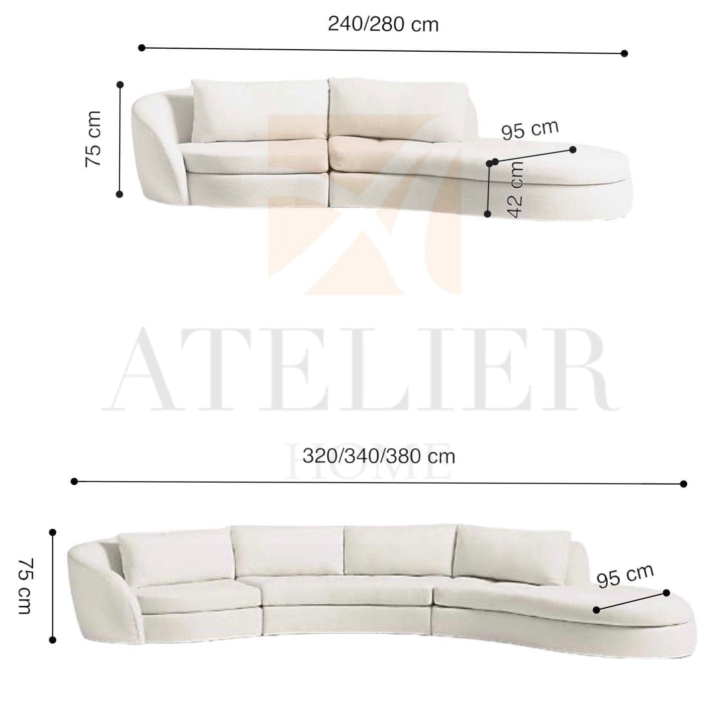 Home Atelier Owen Boucle Curve Sofa