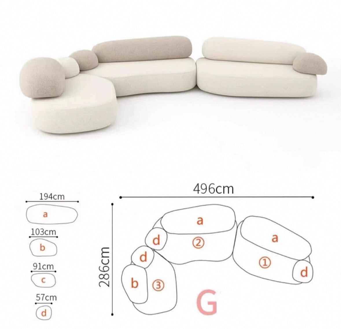 Home Atelier Pebble Curve Sofa
