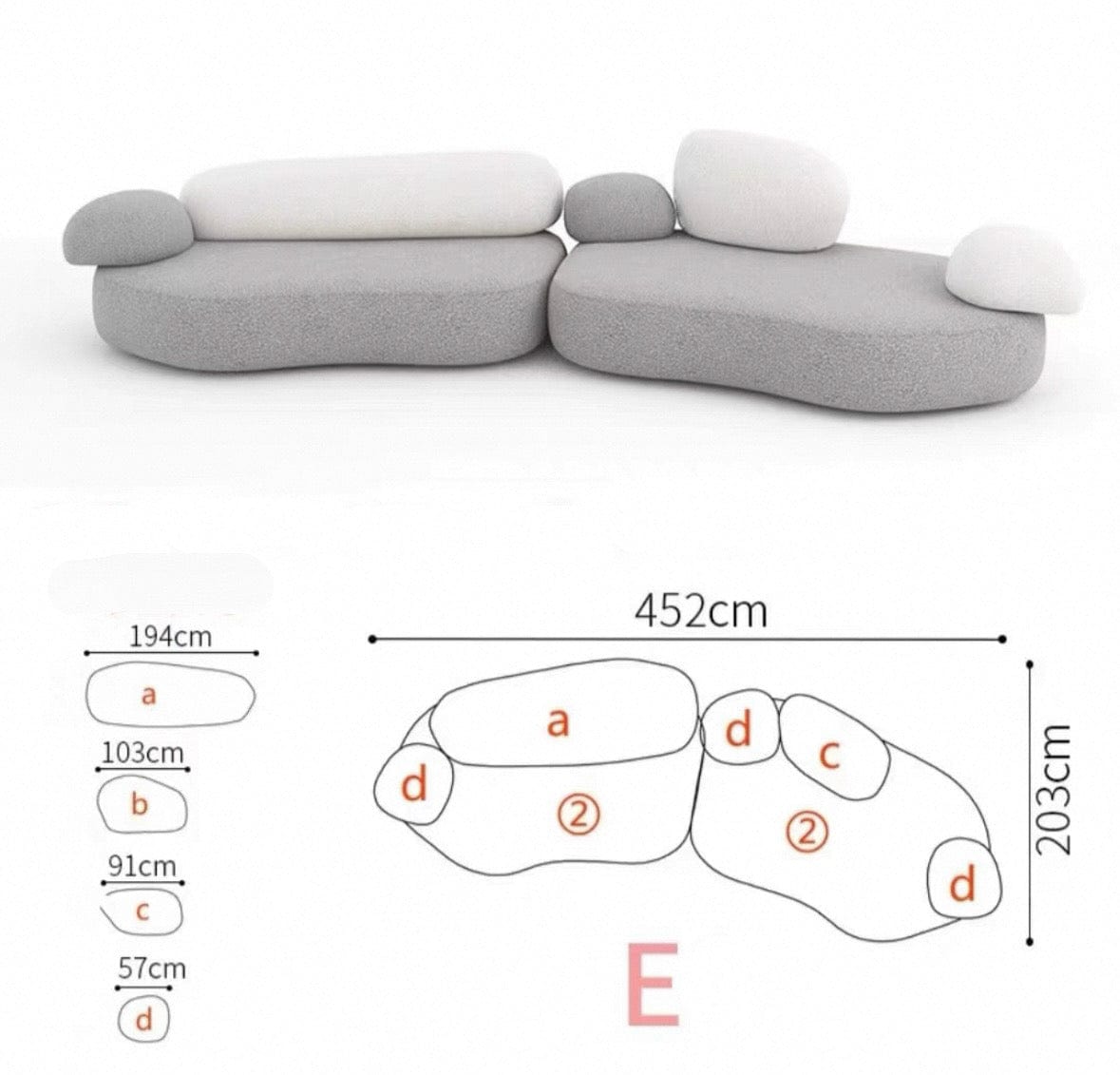Home Atelier Pebble Curve Sofa