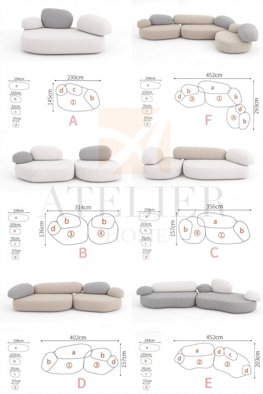 Home Atelier Pebble Curve Sofa