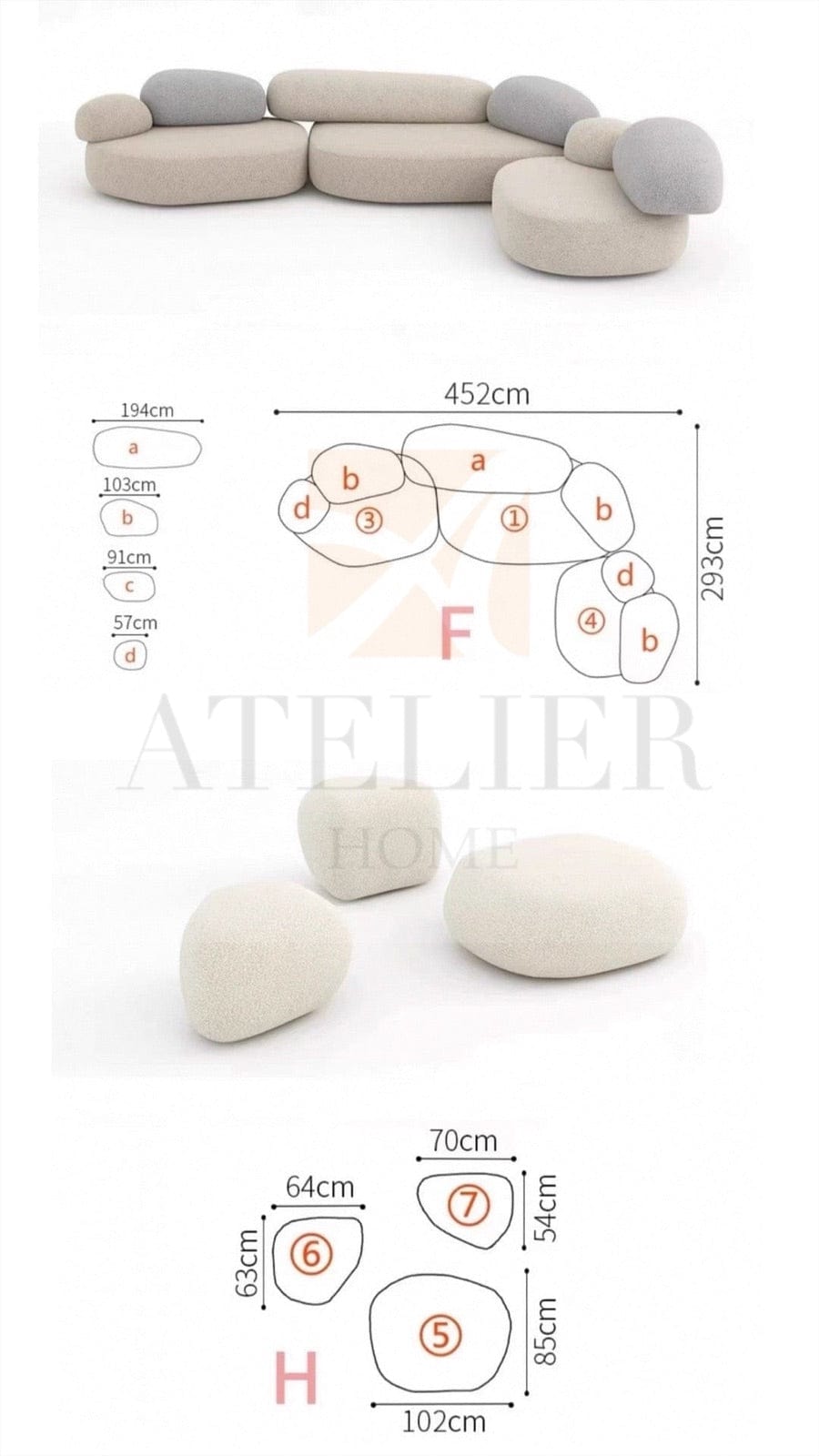Home Atelier Pebble Curve Sofa