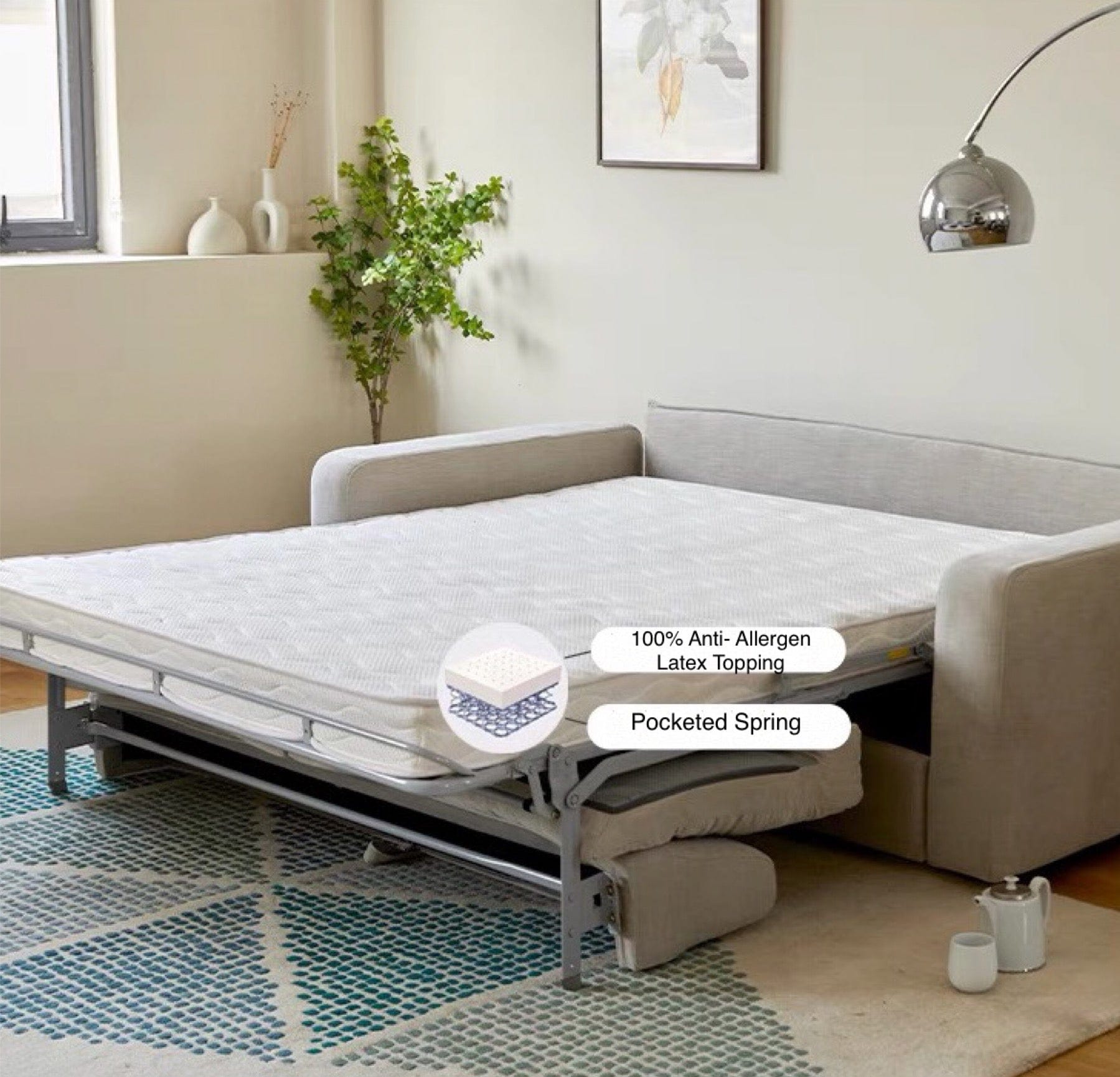 Home Atelier Pence Foldable Sofa Bed with Mattress